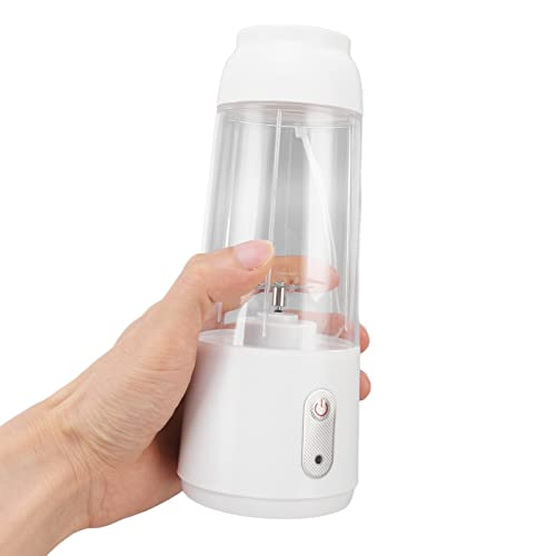 Pongnas Juicer Portátil, Fabricante de Licuador Portátil con un Use la Taza de Exprimidor Eléctrico de 300 Ml de Carga USB de Seguridad Eléctrica Copa de Seguridad Eléctrica para la Oficina (WHITE)