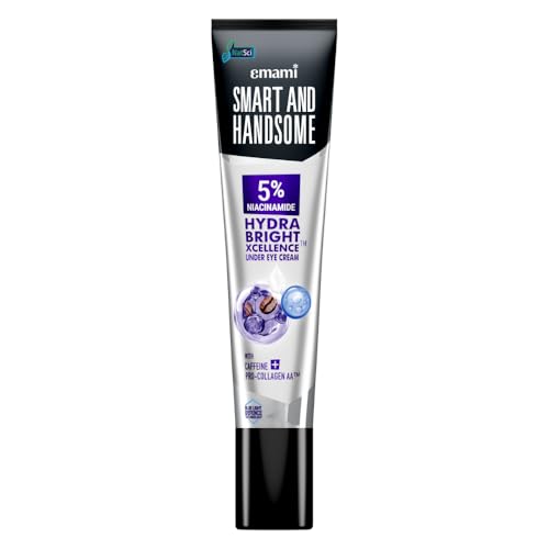 Image of Smart And Handsome 5% Niacinamide Hydrabright Xcellence Under Eye Cream|Caffeine Reduces Dark Circles & Puffiness|Pro-Collagen Aa -Moisturizes Under Eye Skin|Dermatologist Approved| 15g