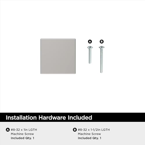 Image of Amerock 25 Pack 1-1 /16 inch Square Pedestal Polished Chrome Cabinet Knob
