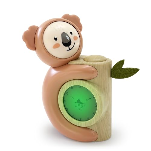 Pabobo - Coach Sommeil Koala | Réveil Enfant & Veilleuse | Indicateur Jour/Nuit | Double Affichage Numérique & Analogique | Programmation Facile