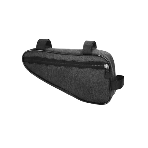 自転車フレームバッグ トライアングル型バッグ 大容量 フレームバッグ 軽量 装着簡単 膝に当りませんない 小物入れ 収納 クロス マウンテン ロード バイク サイクリング 自転車用 トライアングル型バッグ (ブラック)