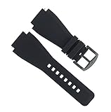 24mm Rubber Watch Band Strap Compatible with Sony Smart Watch 2 Ii Black Pvd