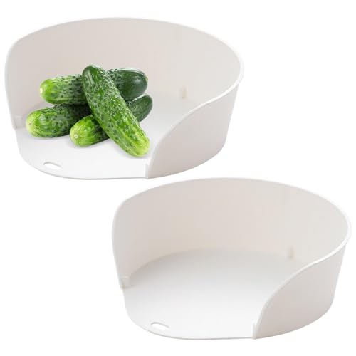 Sghtil Cuencos de preparación de alimentos para tabla de cortar, paquete de 2 bandejas de preparación de alimentos, accesorios de cocina, plato de verduras, recipientes de comida, organizador de