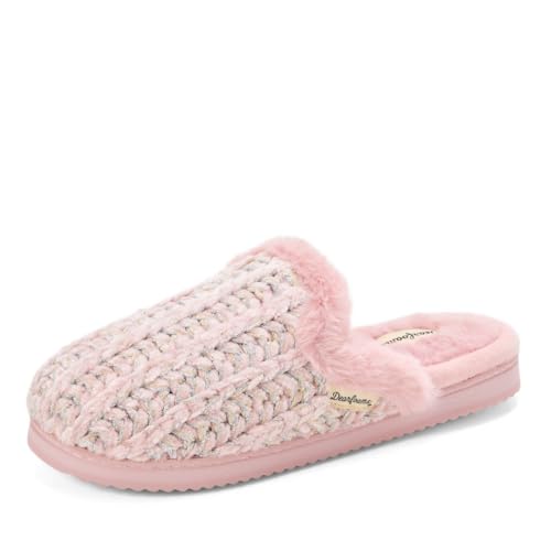 Dearfoams Women's Memory Foam House Shoes Gifts for Her Paris Scuff Slipper