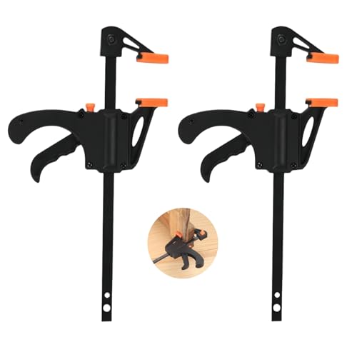 Image of Xfopz 4 Inch Bar Clamps for Woodworking, 2 Pcs Trigger Quick Grip Clamps, One Handed Ratchet Wood Working Clamps, Mini Small Bar Woodworking Clamps for Wood Gluing Crafts