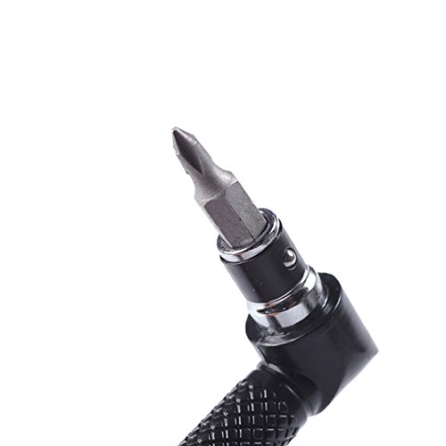 OUNONA Double-headed L-shaped Socket Wrench Extension Handle Screwdriver 1/4'' Hex Shank 90 Degree Right Angle Screwdriver Adapter