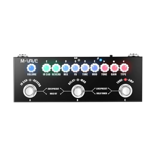 VOANZO Procesador de Efectos de Guitarra con Carga IR, Nueve Modelos de amplificadores, delay, reverberación, Fase, Coro, distorsión y Overdrive, Pedal multiefectos para grabación por Bluetooth