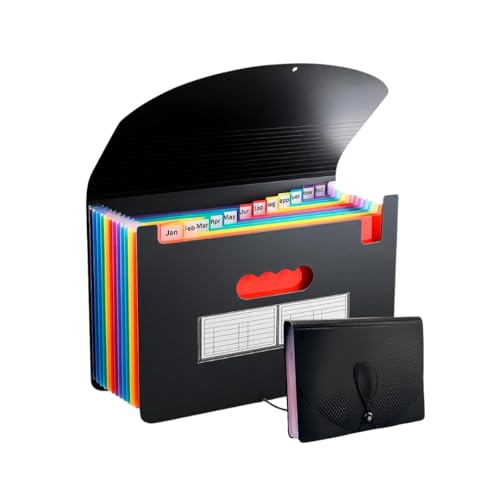 Arquivador A4 Expansível em Acordeão (Preto)