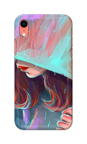 Image of PRINTFIDAA Pretty Woman Under The Umbrella Painting Printed Designer Hard Case for Apple iPhone XR (6.1 inch), A2105, A1984, A2107, A2108 Back Cover -(e) RPM1007