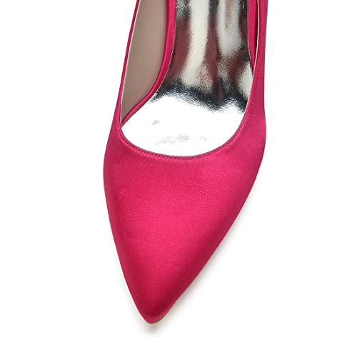 Chaussures à enfiler pour femme talons épais confortables satin rose 39