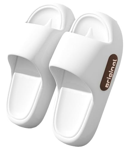 Caistre Pillow Slippers Shower Sandals for Women Men Non-slip Cloud Slides Couple House Slippers Lightweight Beach Sandals for Summer
