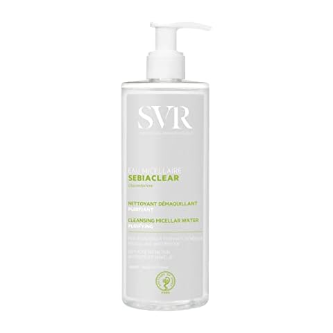 SVR SEBIACLEAR Cleansing Micellar Water for Acne-Prone, Oily, Combination Skin / Mattifying, Purifying, Unclogging Make-Up Remover, even Waterproof, 400ml Cover
