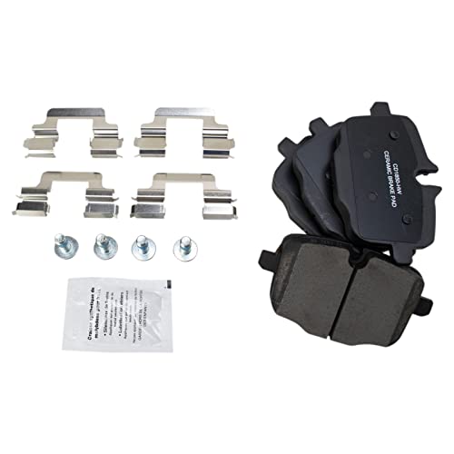 Image of TRQ Rear Brake Pad and Rotor Set Ceramic Compatible with 2016-2021 BMW 740i 750i 750i xDrive 530i 530i xDrive 540i 540i 740e 740i 530e 530e 640i Gran Turismo X3 X4