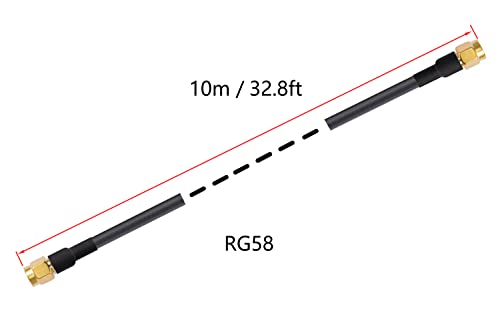 Vecys SMA Antenna Extension Cable SMA Male to Male Pigtail Cable WLAN Antenna Cable RG58 32.8ft/10M for WiFi Wireless Network 2G 3G 4G Antenna Router GSM Bluetooth WLAN LAN - Image 3