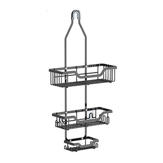 3 Tier Hanging Shower Caddy with Hooks and Suction Cups Over the Shower Head Bathroom Storage Shelf Multifunctional