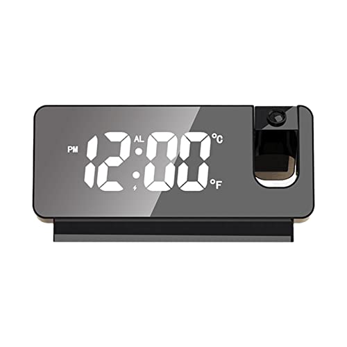 Digital LED Projection Alarm Clock with Temperature Display for Bedroom Black