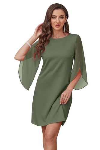 Image of RUMIA Womens Cocktail Dresses Flutter Sleeve Wedding Guest Dresses for Women 2026 Trendy