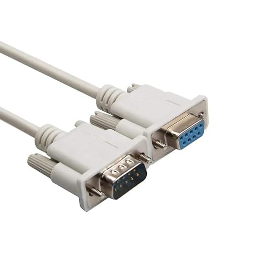 Image of Madhabi DB9 RS232 Serial Extension Cable 1.5M Male to Female | 9 Pin Data Transfer Cable for PC, Laptop, Modem, Router, Printer, POS, CNC & Industrial Devices - White