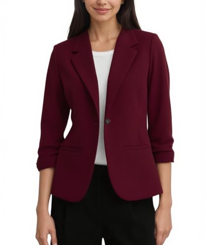 3/4 Sleeve Blazers for Women Professional Business Casual Suit Jacket Slim Fit Work Office Outfits