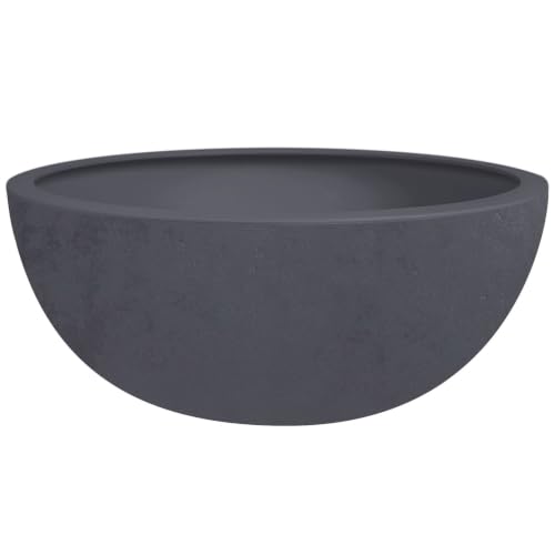 EDA - Vasque Basalt'Up 40 cm - 14,9 L - Décor Imitation Béton - Ø 40 x H.16,5 cm - Gris...