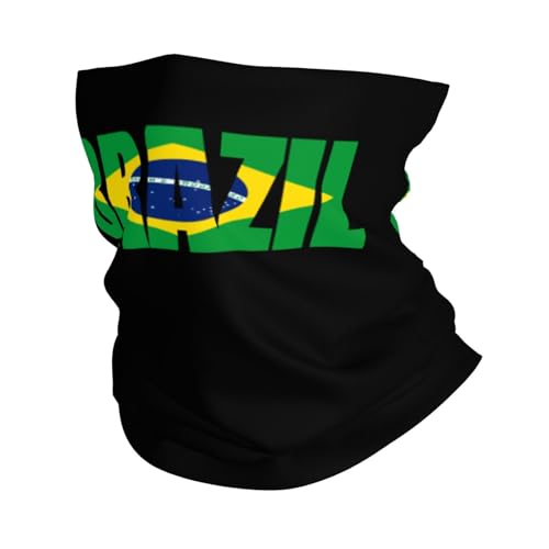 Braga De Cuello Bandera De Brasil Bufanda Deportiva Protección UV Elastica Pañuelos Cabeza Protección Solar para Unisexo Pesca Caza 25X50 Cm