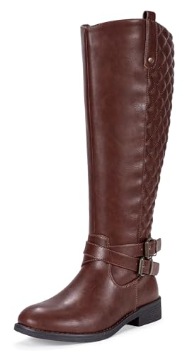 Vepose Women's 949 Knee High Boots,Tall Riding Boots Low Heel with Wide Calf