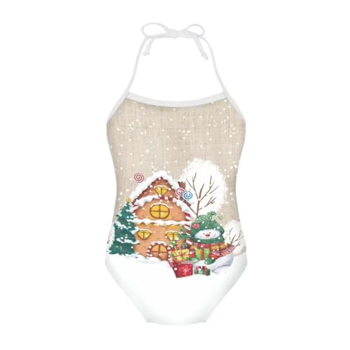 Image of Girl Funny Cute Beach Sport Halter One Piece Swimsuit Bathing Suit for 3-10 Year