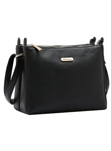 Chenson, Bolsa Feminina Chenson Transversal Envelope de Lado Original Cor:Preto