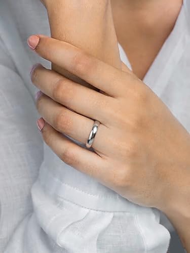Image of High Polish Regular Wear Unisex Silver Finger Ring Band in Pure 92.5 Sterling Silver For Women Girls Men Boys | Chandi Ki Ring | Thumb Ring | Gift For Her & Him |