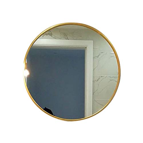 Miroir suspendu rond en métal noir pour coiffeuse et salon