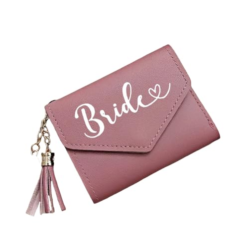 Personalized Women's Leather Card Holder Wallet, Custom Name Patch Card Slot Compact Change Purse, Gifts For Bridesmaids, Memorial Gifts For Girlfriends, Wives