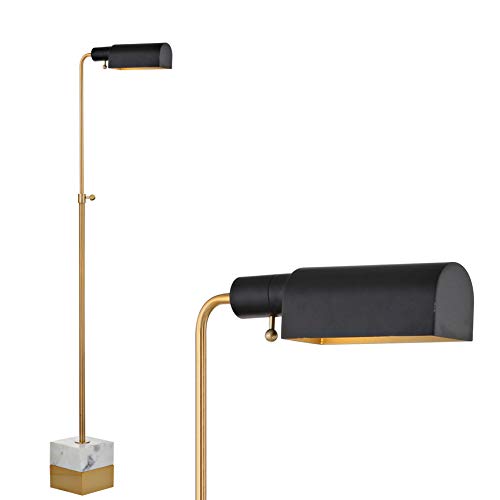 🛒 Crazy Deals JONATHAN Y JYL3029A Iva 56.5" Adjustable Brass Library LED Floor Lamp Contemporary,Transitional,Modern for Bedrooms, Living Room, Office, Reading, BrassGold/CarraraMarble