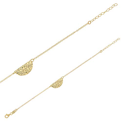 Bracelet demi-lune doré en argent 925 martelé, le cadeau idéal pour elle