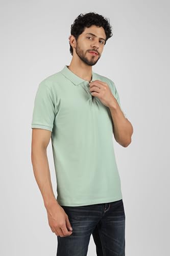 Image of Men's Regular Fit Polo Collar Half Sleeve T-Shirt Cotton Blend Polo T-Shirt Comfortable Lightweight Plain T-Shirt