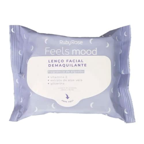 Lenço Demaquilante Ruby Rose Feels Mood - Remove Maquiagem À Prova D'água, Macio e Prático - 25un HB-201
