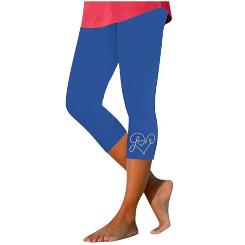 Pantalones de yoga para mujer, cintura alta, detalle de diamantes de imitación, longitud capris sólidos, para entrenamiento, cómodos, ajustados, 02#_azul, L