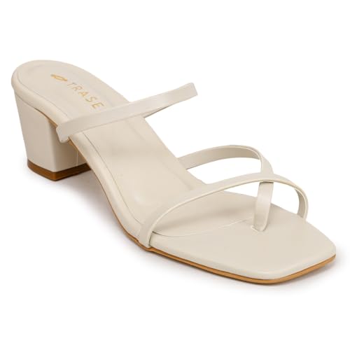 Image of TRASE Block Heel Sandals For Women - Heels For Women - Ladies Stylish Sandal - Heels Sandals For Girls - Comfortable Heels Footwear - Block Heels Sandals For Women