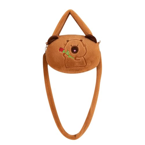 Bolso De Hombro De Felpa,Monedero De Peluche | Bolso de mano de capibara de gran capacidad - Paquete de animales de peluche de moda, bolso de peluche para niñas y mujeres