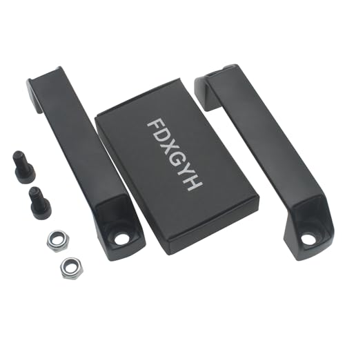 Image of FDXGYH 2pcs Aluminium Alloy Handle Black Rectangular Industrial Pull Handle 120mm Industrial Cabinet Hardware
