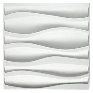 Kayra Decor Wave 3D PVC Wall Panels - Suitable for Living Room and Ceiling Decoration D026 (19.7 x 19.7, Covers 2.69 Sq. ft. White Color) (Pack of 1)