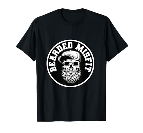 Bearded Misfit Hipster Skull for Edgy Beard Lovers T-Shirt