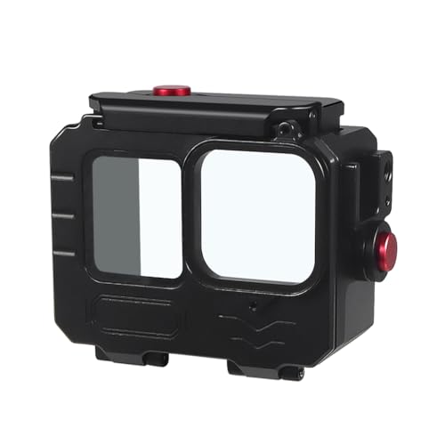 NovelGoal Aluminum Alloy 80 Meters Diving Waterproof Housing Case Underwater Vlog Shell Protective Frame Compatible with Gopro 12 11 10 9 Action Camera (Waterproof case only,Standard)