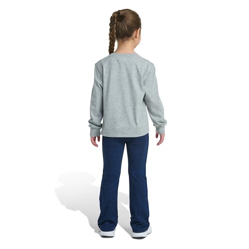 adidas Girls 2-piece Long Sleeve Graphic Heather Tee & Flare Pant Set4
