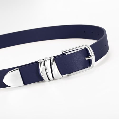 VONMELLI Women's Belt for Jeans Dress Leather Belt for Women Fashion Waist Ladies Belt with Sliver Buckle2