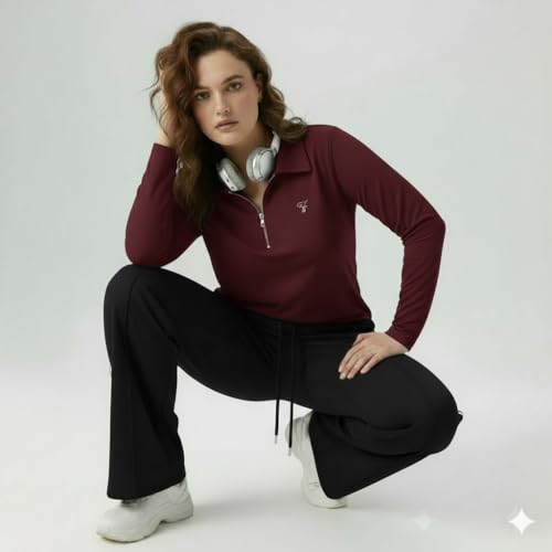 Image of Women's Top & Jogger Set | Stylish Co-Ord Set for Women |Top & High Waist Jogger Pants Set for Ladies | Stretchable Cotton Gym Wear, Activewear & Loungewear Tracksuit|women top jogger set