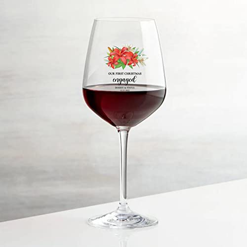 Verres à vin gravés de 500 ml pour couple célébrant un engagement