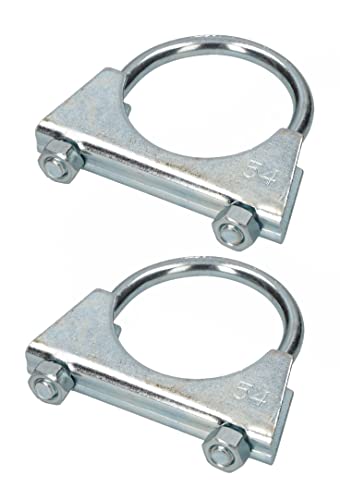 KOTARBAU® Set of 2 U-bolt bracket clamps, 54 mm, exhaust clamp, pipe clamp, U-bolt for mounting antennas pipes, masts