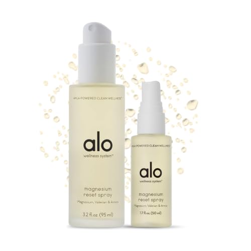 Alo Magnesium Oil Spray + Mini | Sleep & Relaxation + Muscle Recovery | Fast-Absorbing Magnesium with Valerian Root Arnica & Essential Oils | Non-Sticky Body & Pillow Mist | 3.2 + 1.7 oz
