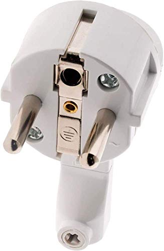 Enchufes macho planos Zenitech para ahorrar espacio detrás de muebles, pack de 3 blanco 16A 4