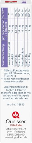 Doppelherz Lavendel Extrakt + Öl – Mit Vitamin B6 und B12 als Beitrag zur normalen Funktion der Psyche und des Nervensystems – 30 Tabletten